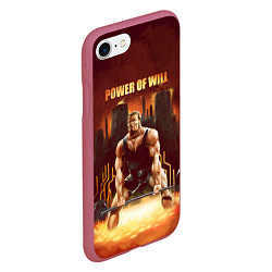 Чехол iPhone 7/8 матовый Power of will, цвет: 3D-малиновый — фото 2