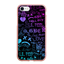 Чехол iPhone 7/8 матовый LIL PEEP LOGOBOMBING, цвет: 3D-светло-розовый