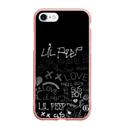 Чехол iPhone 7/8 матовый LIL PEEP, цвет: 3D-светло-розовый