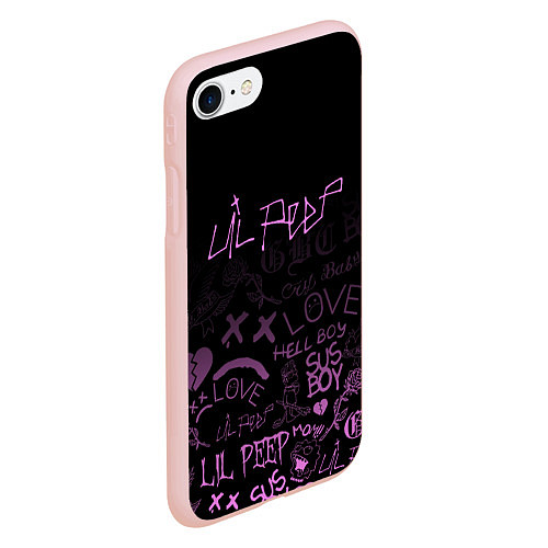 Чехол iPhone 7/8 матовый LIL PEEP / 3D-Светло-розовый – фото 2