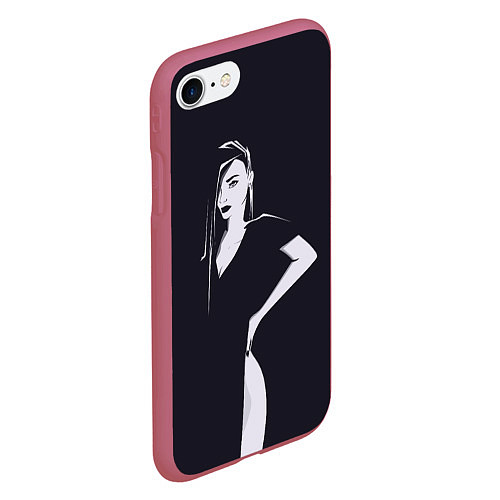 Чехол iPhone 7/8 матовый Girl / 3D-Малиновый – фото 2