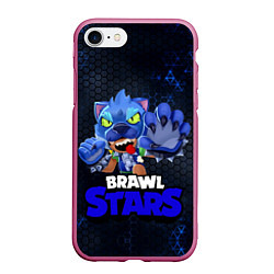 Чехол iPhone 7/8 матовый Brawl Stars Blue Hex, цвет: 3D-малиновый