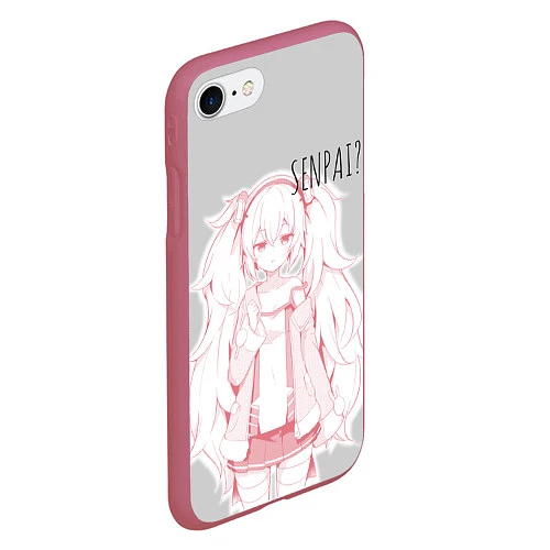 Чехол iPhone 7/8 матовый Kawaii loli anime / 3D-Малиновый – фото 2