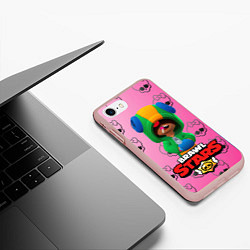 Чехол iPhone 7/8 матовый Brawl stars, цвет: 3D-светло-розовый — фото 2