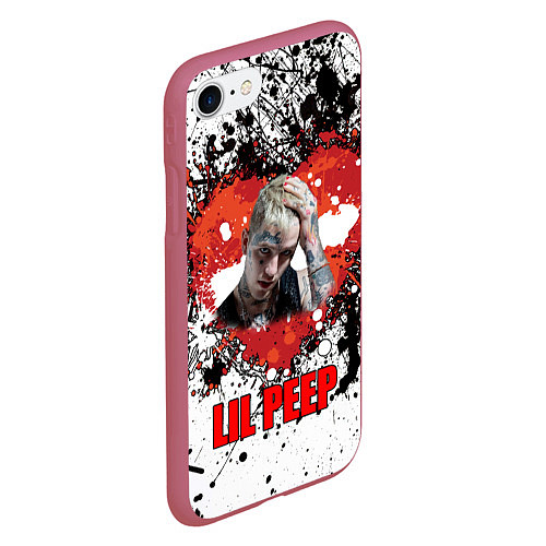 Чехол iPhone 7/8 матовый Lil Peep / 3D-Малиновый – фото 2