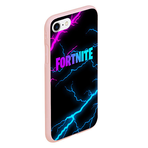 Чехол iPhone 7/8 матовый FORTNITE / 3D-Светло-розовый – фото 2