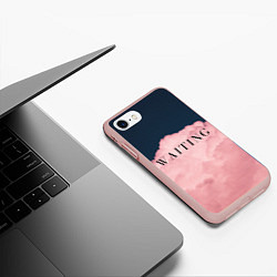 Чехол iPhone 7/8 матовый WAITING, цвет: 3D-светло-розовый — фото 2
