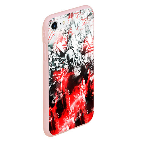 Чехол iPhone 7/8 матовый One-Punch Man Collage / 3D-Светло-розовый – фото 2