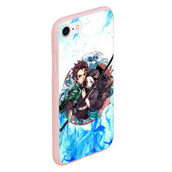 Чехол iPhone 7/8 матовый KIMETSU NO YAIBA, цвет: 3D-светло-розовый — фото 2