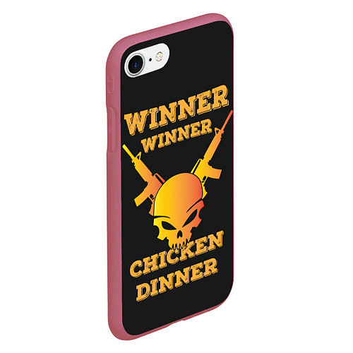 Чехол iPhone 7/8 матовый Winner Chicken Dinner / 3D-Малиновый – фото 2