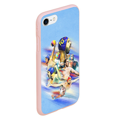 Чехол iPhone 7/8 матовый Water polo players / 3D-Светло-розовый – фото 2