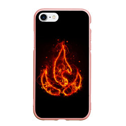 Чехол iPhone 7/8 матовый Fire, цвет: 3D-светло-розовый