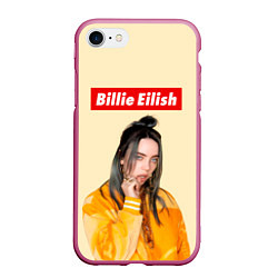 Чехол iPhone 7/8 матовый BILLIE EILISH, цвет: 3D-малиновый