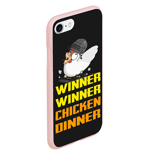 Чехол iPhone 7/8 матовый Winner Chicken Dinner / 3D-Светло-розовый – фото 2