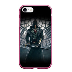 Чехол iPhone 7/8 матовый Assassin’s Creed, цвет: 3D-малиновый