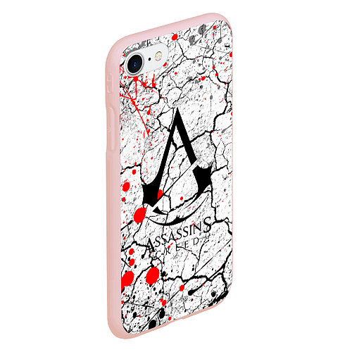 Чехол iPhone 7/8 матовый Ассасин крид с красными каплями / 3D-Светло-розовый – фото 2