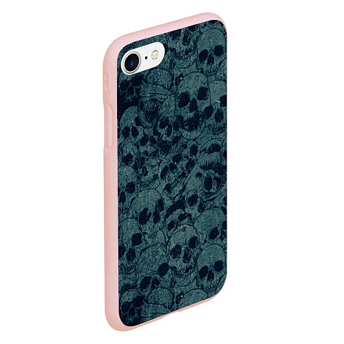 Чехол iPhone 7/8 матовый Skull / 3D-Светло-розовый – фото 2