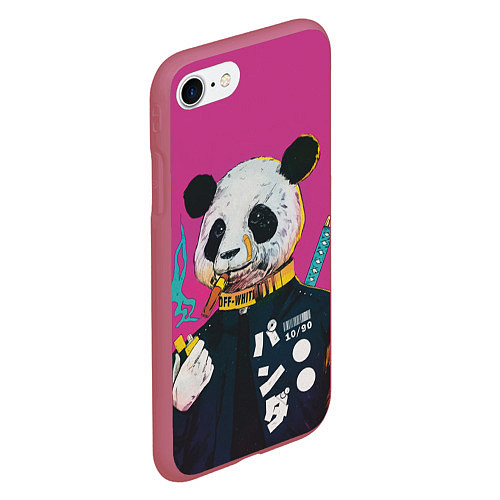 Чехол iPhone 7/8 матовый Off-White for Panda / 3D-Малиновый – фото 2