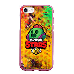 Чехол iPhone 7/8 матовый BRAWL STARS:SPIKE, цвет: 3D-малиновый