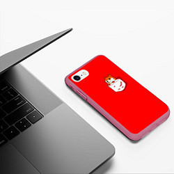 Чехол iPhone 7/8 матовый Карманный Doge, цвет: 3D-малиновый — фото 2