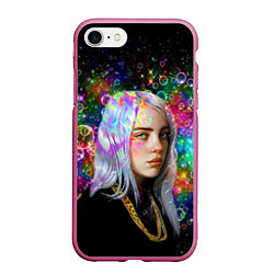 Чехол iPhone 7/8 матовый Billie Eilish, цвет: 3D-малиновый