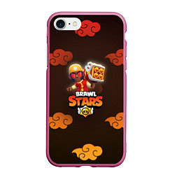 Чехол iPhone 7/8 матовый Brawl Stars Lion Dance Brock, цвет: 3D-малиновый