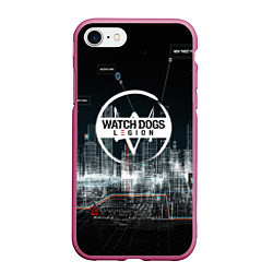 Чехол iPhone 7/8 матовый WATCH DOGS:LEGION, цвет: 3D-малиновый