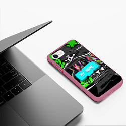 Чехол iPhone 7/8 матовый WATCH DOGS 2, цвет: 3D-малиновый — фото 2
