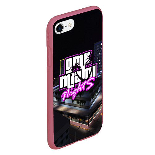 Чехол iPhone 7/8 матовый GTA VI: MIAMI NIGHTS / 3D-Малиновый – фото 2