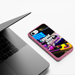 Чехол iPhone 7/8 матовый GTA:VICE CITY, цвет: 3D-малиновый — фото 2