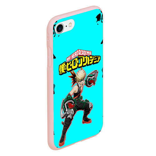 Чехол iPhone 7/8 матовый MY HERO ACADEMIA на синем / 3D-Светло-розовый – фото 2