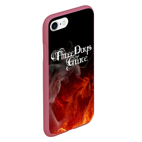 Чехол iPhone 7/8 матовый Three Days Grace / 3D-Малиновый – фото 2