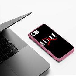 Чехол iPhone 7/8 матовый Negan, цвет: 3D-малиновый — фото 2