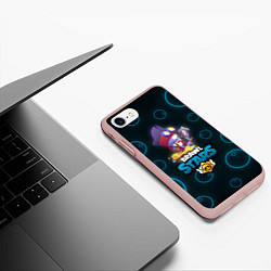 Чехол iPhone 7/8 матовый Brawl Stars Captain Carl, цвет: 3D-светло-розовый — фото 2