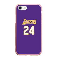 Чехол iPhone 7/8 матовый Los Angeles Lakers Kobe Brya, цвет: 3D-светло-розовый