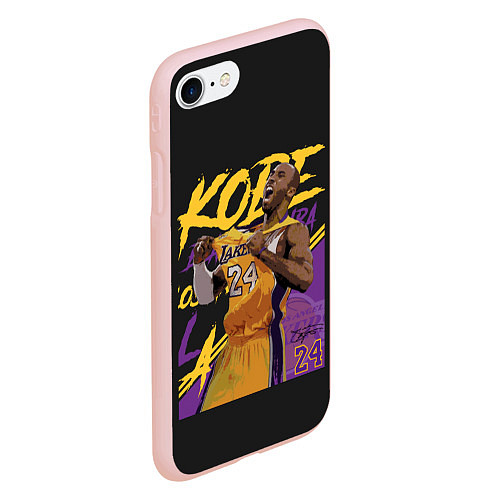 Чехол iPhone 7/8 матовый Kobe Bryant / 3D-Светло-розовый – фото 2