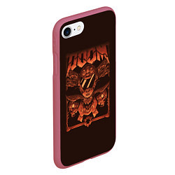 Чехол iPhone 7/8 матовый Doom, цвет: 3D-малиновый — фото 2