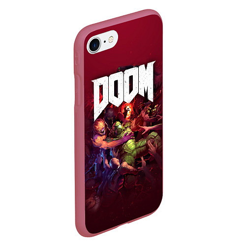 Чехол iPhone 7/8 матовый Doom / 3D-Малиновый – фото 2