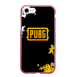 Чехол iPhone 7/8 матовый PUBG, цвет: 3D-малиновый