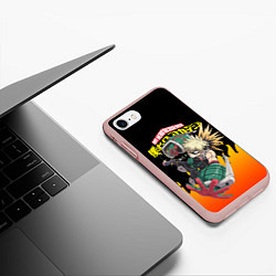 Чехол iPhone 7/8 матовый MY HERO ACADEMIA яркое пламя, цвет: 3D-светло-розовый — фото 2