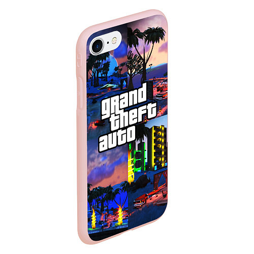 Чехол iPhone 7/8 матовый GTA / 3D-Светло-розовый – фото 2