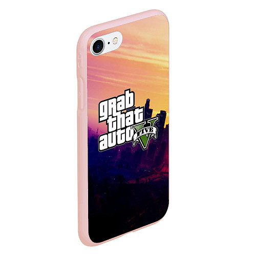 Чехол iPhone 7/8 матовый GTA 5 / 3D-Светло-розовый – фото 2