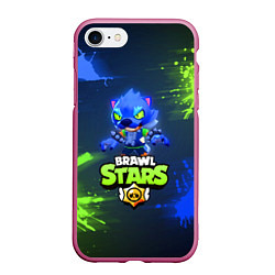 Чехол iPhone 7/8 матовый Brawl Stars Werewolf Leon, цвет: 3D-малиновый