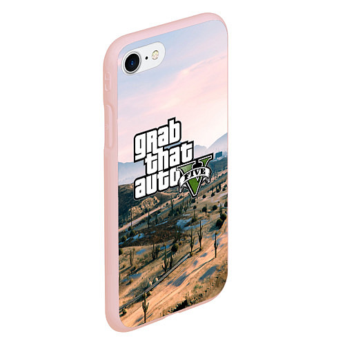 Чехол iPhone 7/8 матовый Grand Theft Auto 5 / 3D-Светло-розовый – фото 2