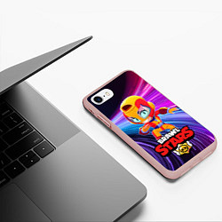 Чехол iPhone 7/8 матовый MAX BRAWL STARS, цвет: 3D-светло-розовый — фото 2