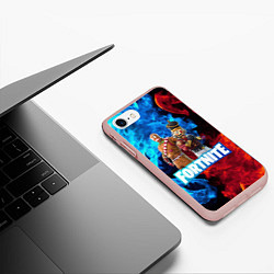Чехол iPhone 7/8 матовый Фортнайт, цвет: 3D-светло-розовый — фото 2