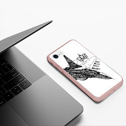 Чехол iPhone 7/8 матовый ВВС России, цвет: 3D-светло-розовый — фото 2