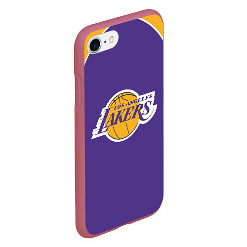 Чехол iPhone 7/8 матовый LA LAKERS / 3D-Малиновый – фото 2