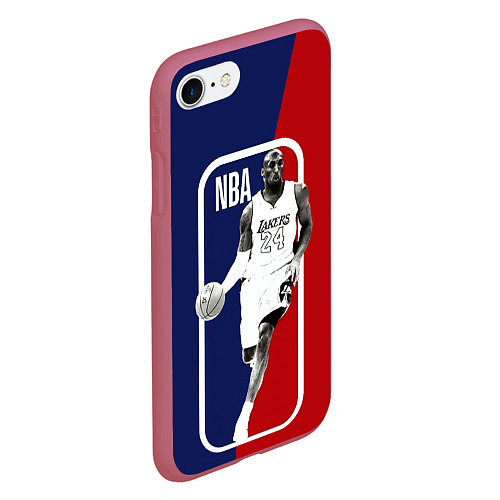 Чехол iPhone 7/8 матовый NBA Kobe Bryant / 3D-Малиновый – фото 2