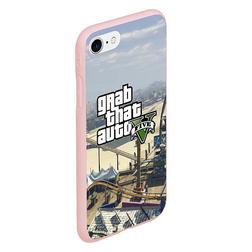 Чехол iPhone 7/8 матовый GTA 5 / 3D-Светло-розовый – фото 2